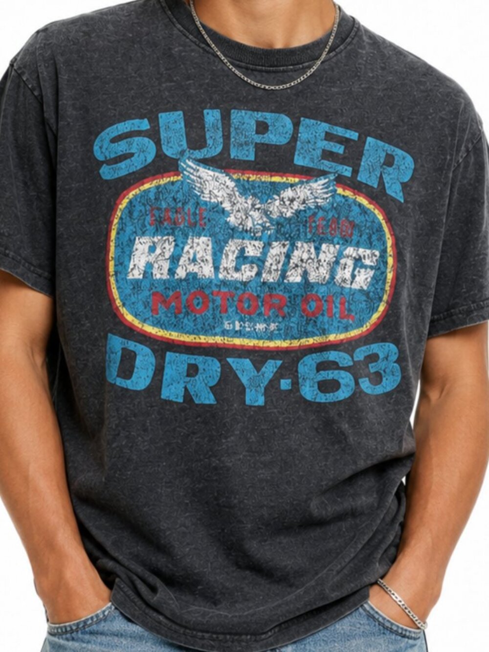 Superdry Limited Edition Vtg Goods Racing Motor Oil‎ Graphic T Shirt XL Grunge